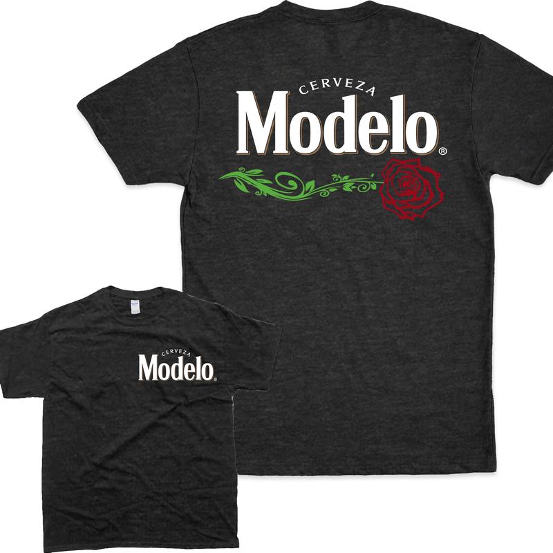 Vintage Modelo Rose 2 Sided T-shirt, Modelo T-shirt Full Color For Men And Women T-shirt, Modelo Beer T-shirt