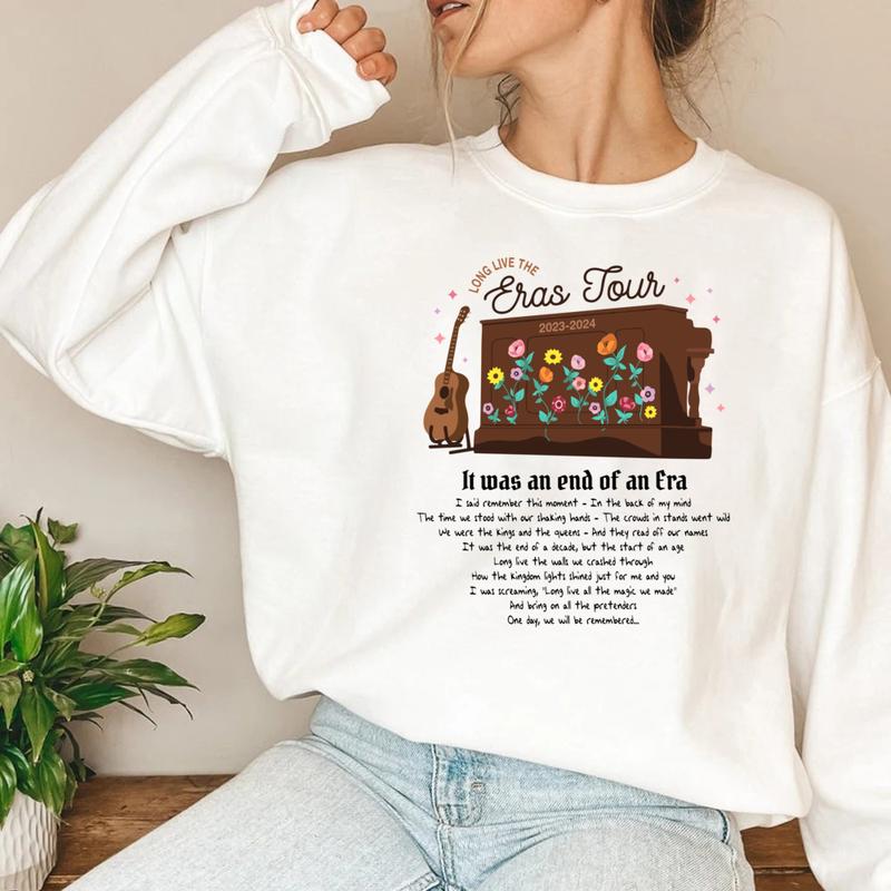 Piano It was and end of an Era TshirtSweatshirtHoodie, Flower Guitar Tshirt, Concert Tee, End Of An Era Tshirt