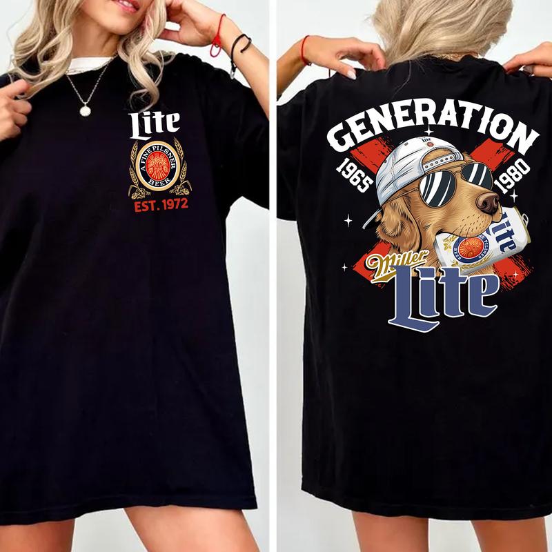 Proud Gen X Dog and Beer Shirt: Raised On Hose Water, Vintage Humor T-Shirt