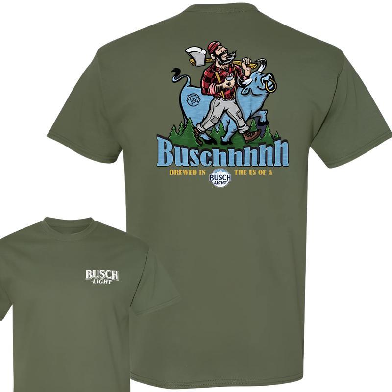 Busch Light -Beer- Busch Light Brewed In The US Of A TeeTshirt-shirt, Casual Graphic Round Neck T-shirt for Summer, Fashion Top for Daily Wear
