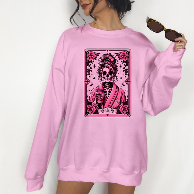 The Mom Tarot- Unisex Crewneck Sweatshirt - Print is Sublimation, Christmas Crewneck, Gift Idea, Relaxed Fit, Casual Apparel