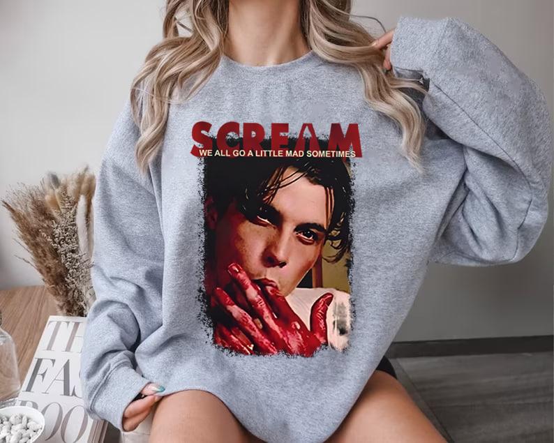 Scream We All Go A Little Mad Sometimes Billy Loomis Sweatshirt, Scream Movie Sweatshirt, Billy Loomis Shirt, Halloween Scream Shirt, Halloween Sweats