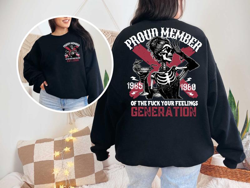 (HOODIE) Gen X customized skull drink proud member Hoodie, Customize Gen X TShirt Raised On Hose Water And Neglect T-Shirt - Vintage Inspired Funny Saying Sarcasm Quotes Shirt - Fit, Casual