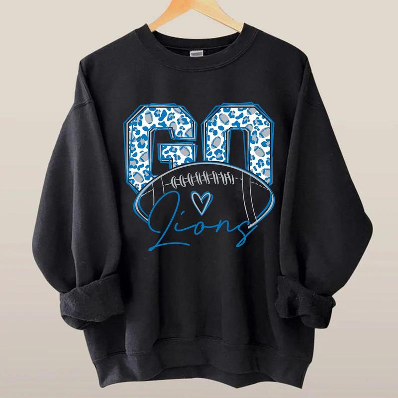 Go Lions Football Sweatshirt, Detroit Football Sweatshirt, Detroit Fan Gifts, Retro Game Day Sweatshirt, Trendy Shirt Football Fan Gifts, Unisex, Full