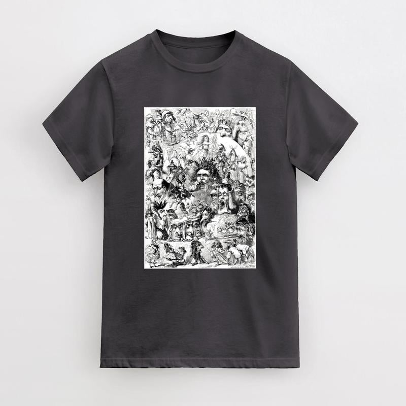 Vintage Dreamy Art Graphic Shirt, Retro Creepy 90s Shirt, Abstract Art Cotton Shirt, Line Art Vintage Tee,  Cool Gift