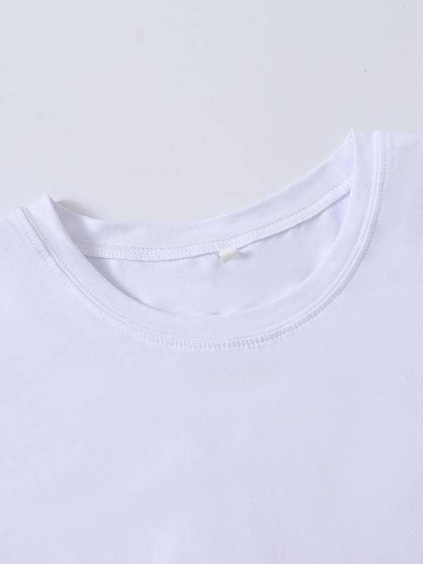 Men's Letter Print Round Neck GraphicÂ Tee, Regular FitÂ Casual Short Sleeve T-shirt for Summer, Men's Top for Daily Wear