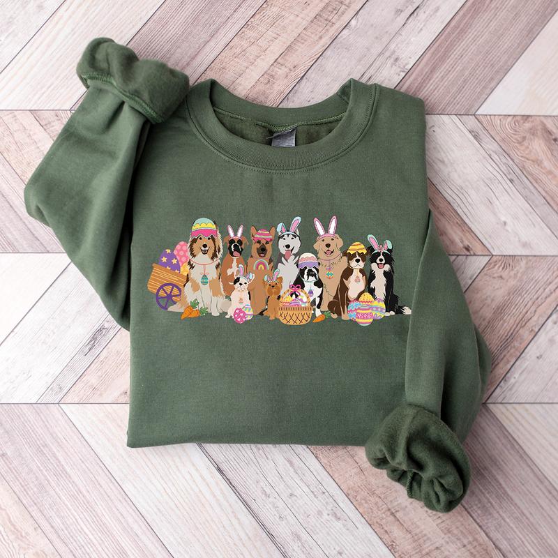 Easter Dogs Sweatshirt, Dog Lover Sweater, Easter Dogs Gift, Cute Gift for Dog Lover, Dog Mom Shirt, Easter Graphic
