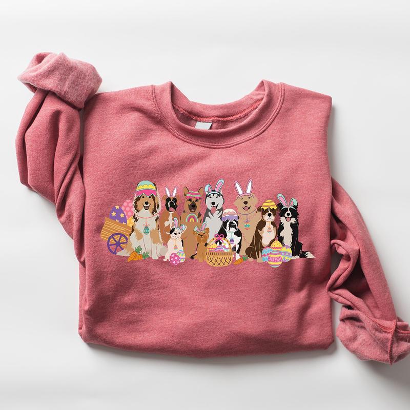 Easter Dogs Sweatshirt, Dog Lover Sweater, Easter Dogs Gift, Cute Gift for Dog Lover, Dog Mom Shirt, Easter Graphic