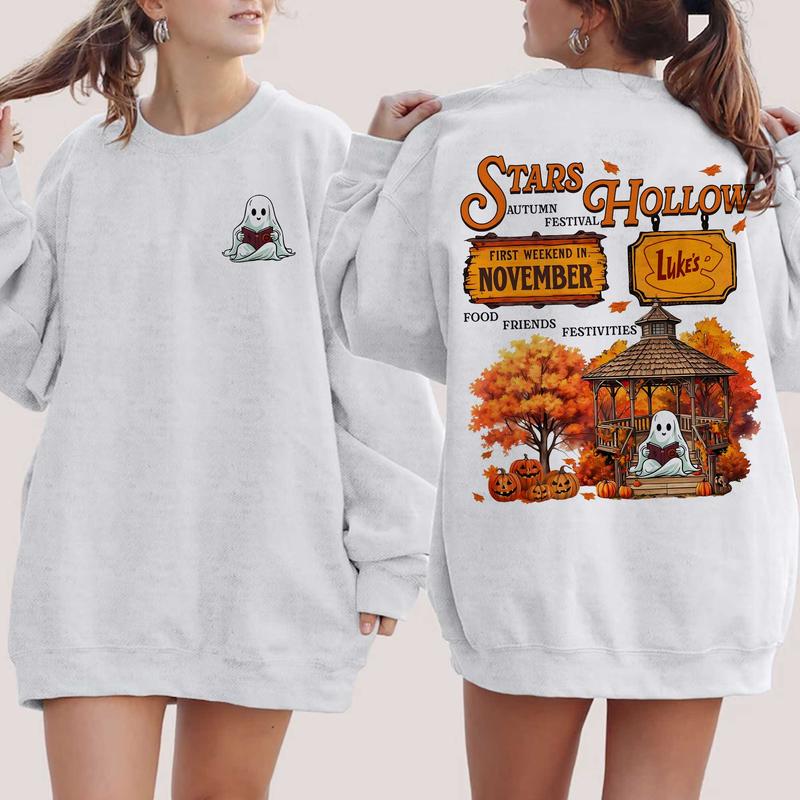 Ghost in Stars Hollow Sweatshirt, Gilmore Girls Sweatshirt, Stars Hollow Sweatshirt, Vintage Gilmore Girls Shirt Cotton Fit