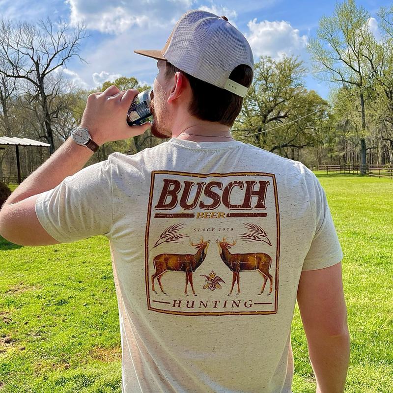 BUSCH LIGHT, BEER, BUSCH BEER HUNTING DEER T-SHIRT, For Men, For Women,  Casual Graphic Round Neck T-shirt for Summer, Fashion Men's Top for Daily Wea