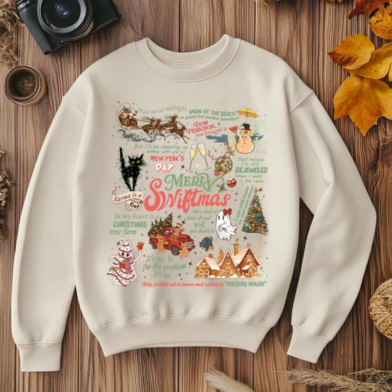 Merry Christmas Shirt, CHristmas Cozy Shirt, Lyrics On A Christmas Shirt