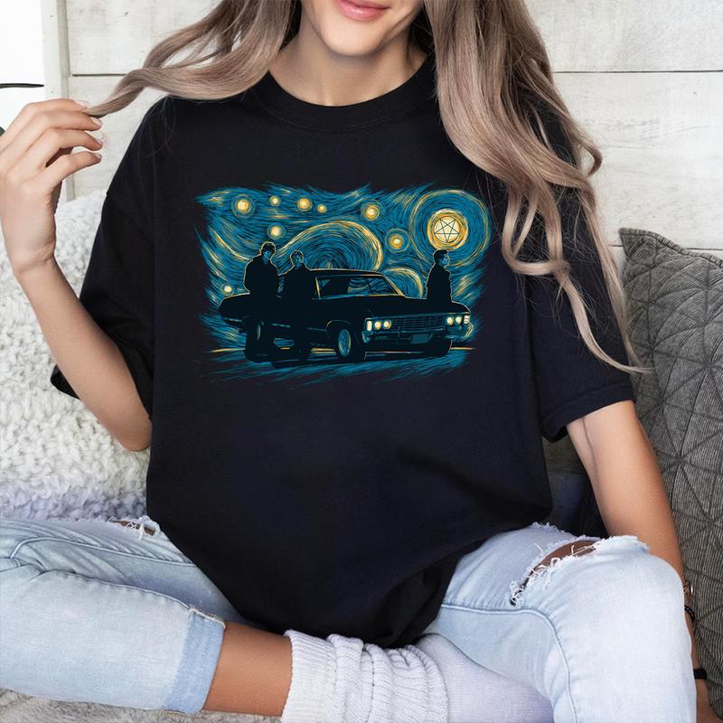 Hunters Night Supernatural T-Shirt, Supernatural T Shirt, Supernatural Dean SAM T Shirt, Gift For Woman and Man Unisex T-Shirt Sweatshirt Hoodie