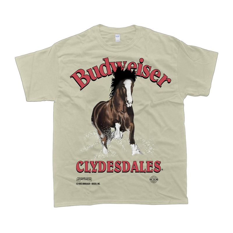 Vintage 90s Budweiser Horse Florida T-Shirt, Tshirt for women, summer clothing Casual Comfort Cotton Fit