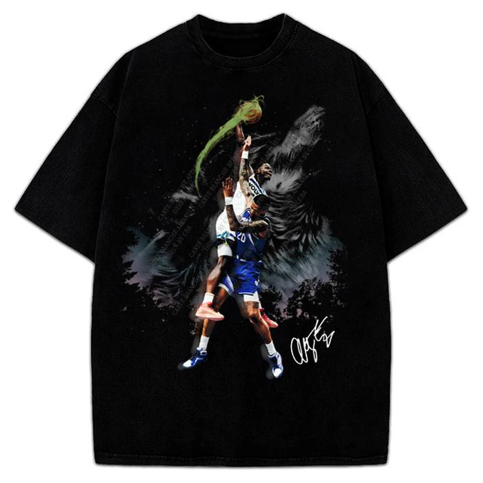 Anthony Edwards Minnesota Howling Wolves Dunk Custom Design Graphic T-Shirt Crewneck Cotton