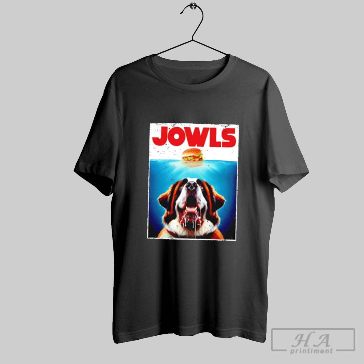 St Bernard Jowls Burger Saint Giant Dog Mom Dad Post Shirt