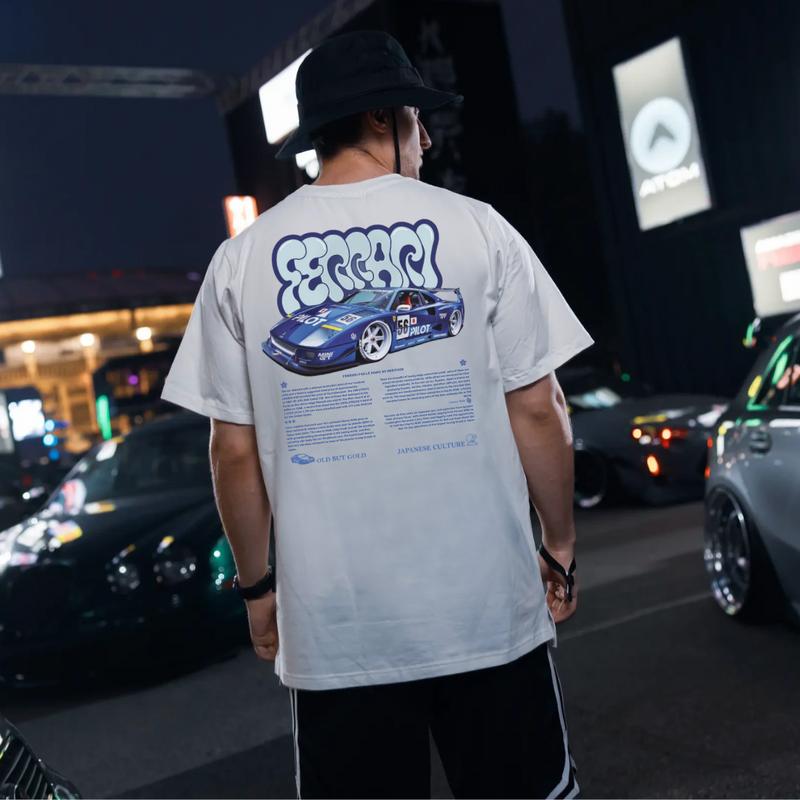 Ferrarii F40 Blue Liberty Walk T-shirt, Car Enthusiast Shirt, Car Clothing, Classic Car Shirt