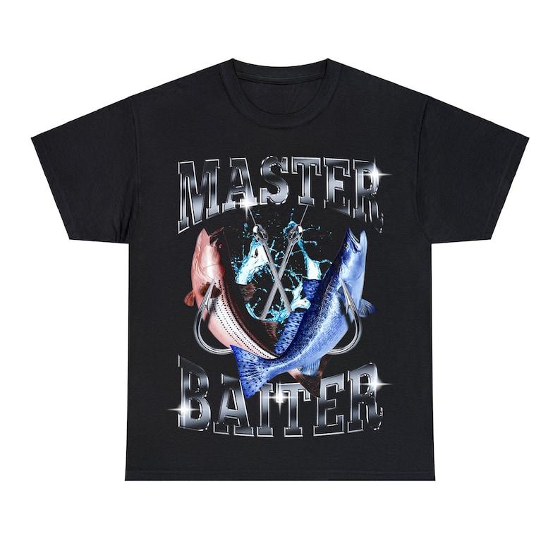 Vintage 90s Master Baiter T-Shirt, Retro Fishing Graphic Tee, Humorous Unisex Gifts for Angling Enthusiasts and Unique Apparel Find
