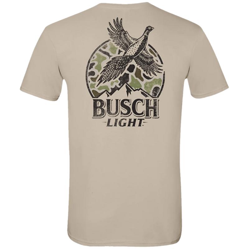 Busch Light Can Camo Pheasant 2 Sided Unisex T-shirt, Retro Pheasant Hunt Shirt, Graphic Outdoors Cotton Tee, Gift For Hunter, Full Colors, Full Sizes