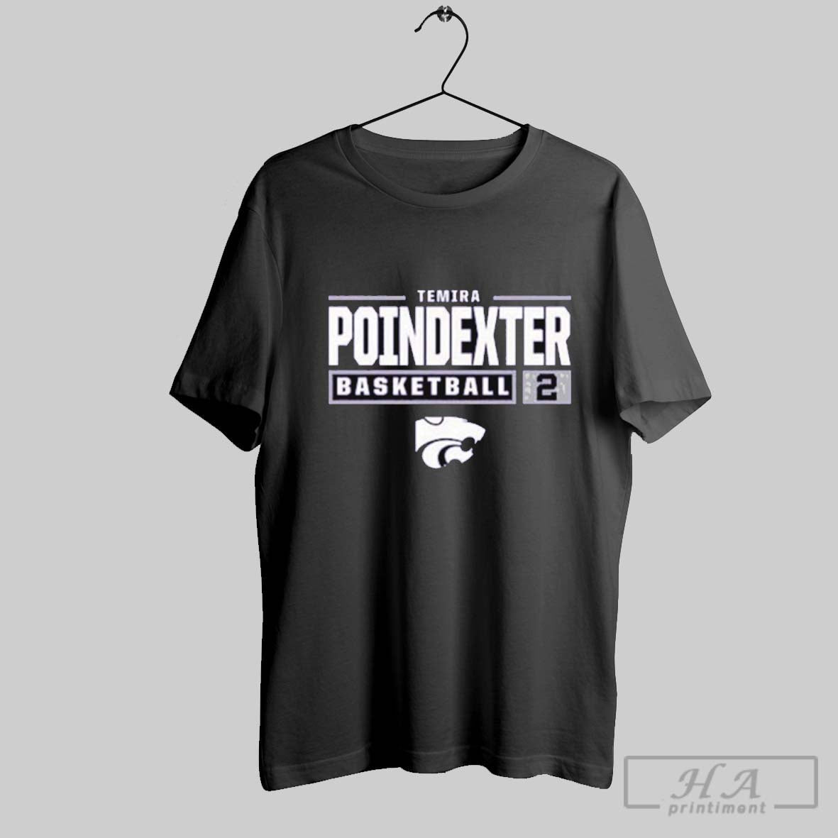 Temira Poindexter K State Wildcats Purple Rally Nil Stacked Box T Shirt