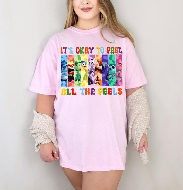 It's Okay To Feel All The Feels Shirt, Inside Out 2 T-Shirt Sweatshirt Hoodie, Mental Health Matter Shirt, Emotional Support Shirt, Feelings Shirt, Fu