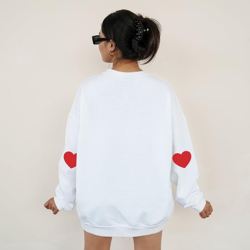 Valentine's Sweatshirt, Heart Elbow Patch, Love Heart Sweatshirt, Heart Arm Patches, Cute Valentine's Sweater, Teacher Valentine's Shirt