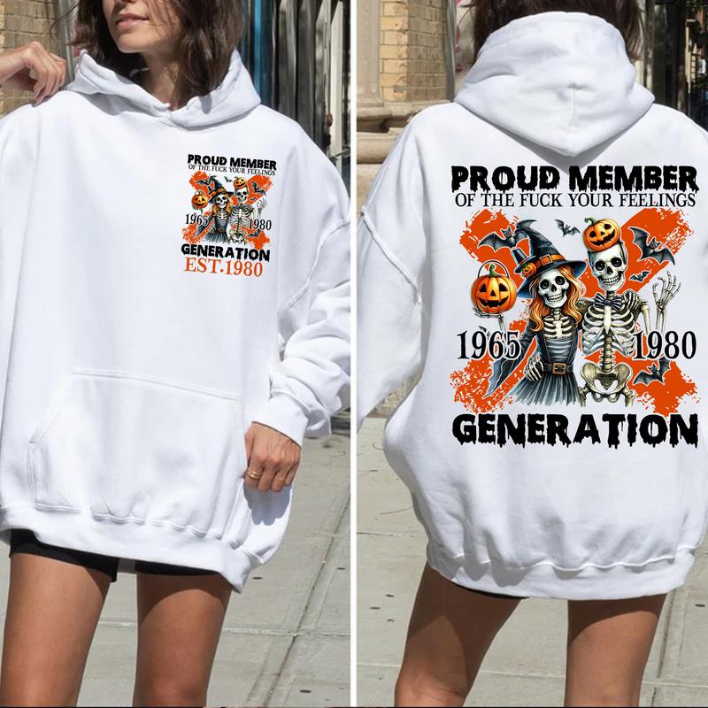 Gen X Halloween Member Shirt: Custom Year 1980, FAFO Two Side, Raised On Hose Water Humor Tee
