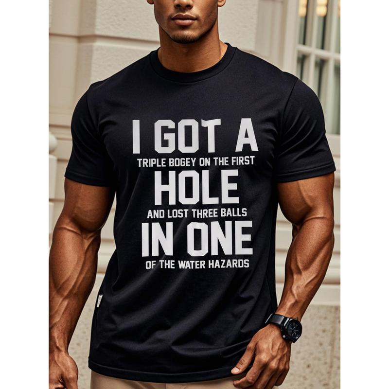 I Got A Hole In One Funny Golf Joke Bad Golfer T-Shirt, Men'S T Shirts, Going Out, Gym-Friendly, Running, Sports Tees For Fitness Enthusiasts, Breatha