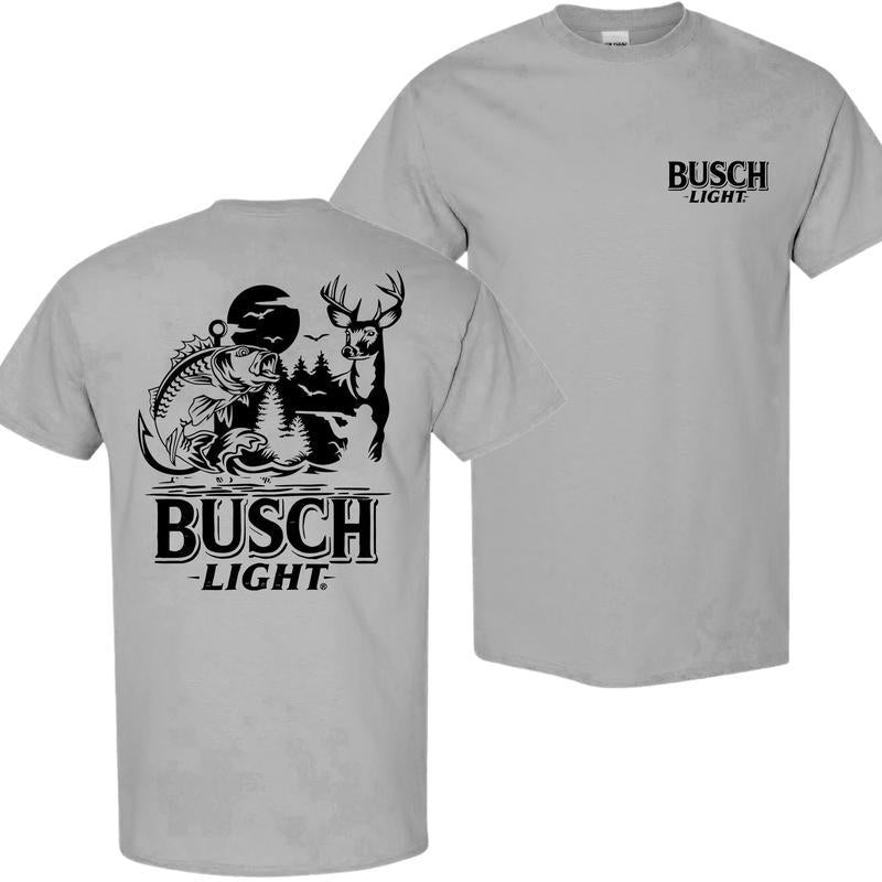 Busch Light -Beer- Busch Light Summer Hunting T-Shirt, Hunting T-Shirt,, Casual Graphic Round Neck T-shirt for Summer, Fashion Top for Daily Wear, T s