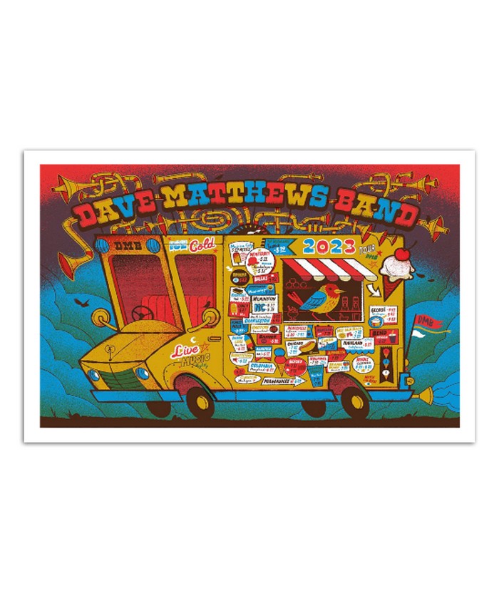Dave Matthews Band Live Music 2023 Tour Poster