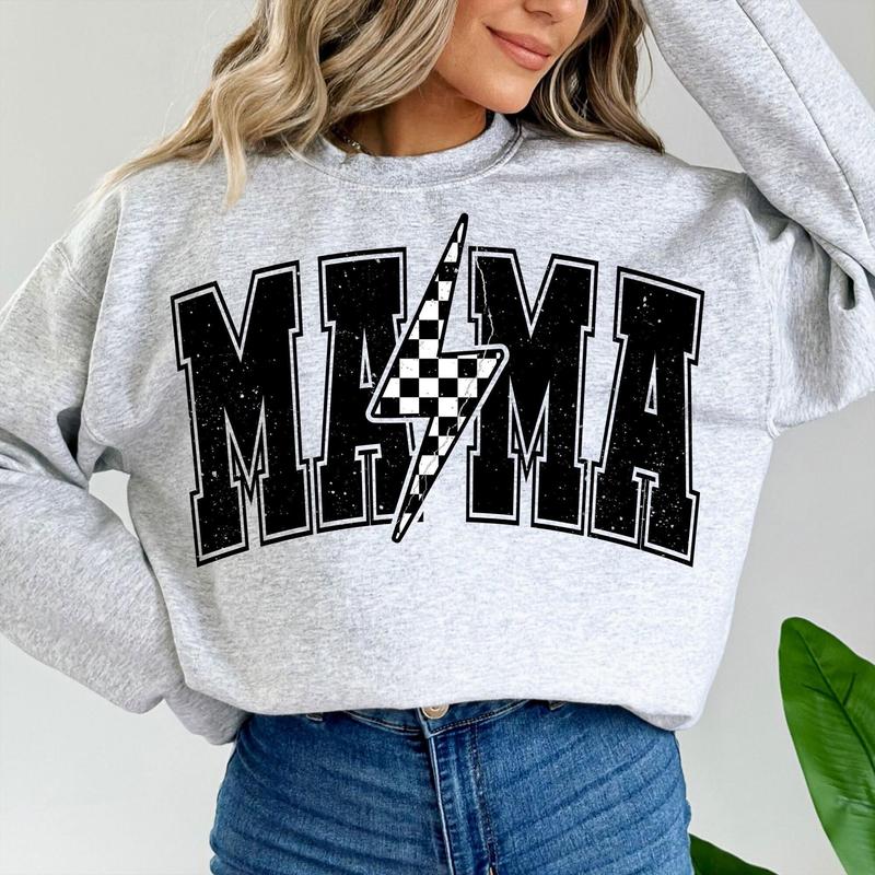 Mama Lightning Bolt Sweatshirt, Mama Shirt, Mama Crewneck, Mom Life Shirt, Retro Mama Sweater, Gift For Her Sweatshirt, Hoodie, Comfort Colors