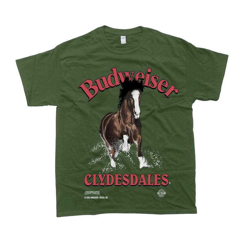 Vintage 90s Budweiser Horse Florida T-Shirt, Tshirt for women, summer clothing Casual Comfort Cotton Fit