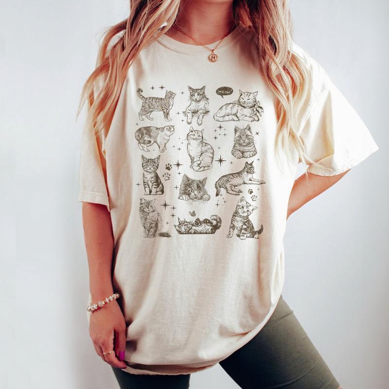 Vintage 90s Cat Tshirt, Retro Kitten Shirt, Cat Lover T-Shirt Unisex Classic Cotton