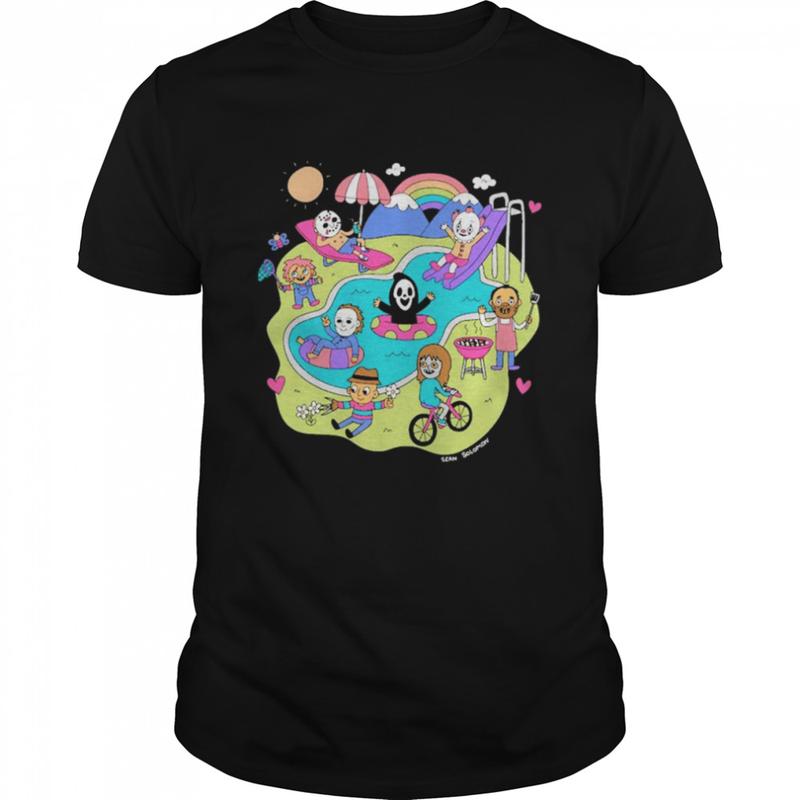Horror Movie Pool Party  Tshirt Gift for Hiphop Band Funny Tshirt Unisex Funny Tshirt