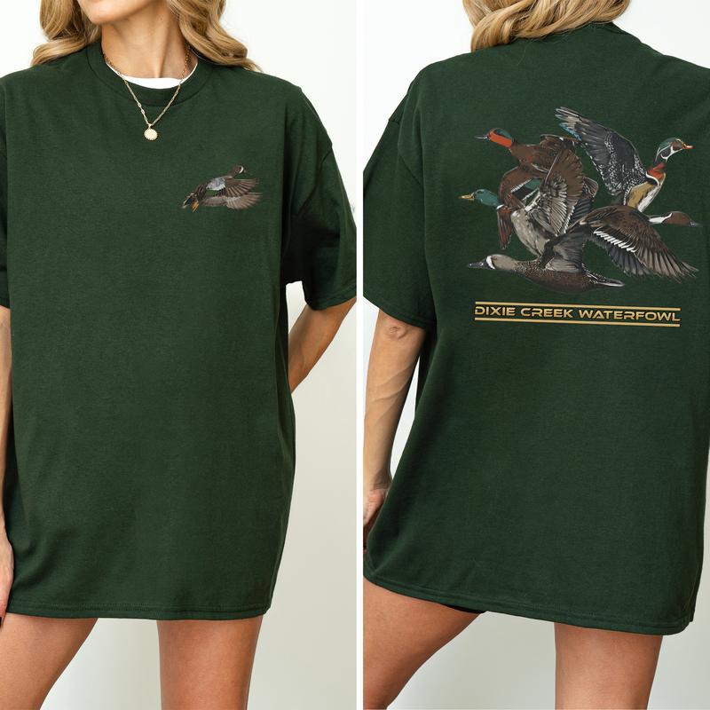 Graphic Busch Light Outdoors 2 Sided Shirt, Duck Hunting T-shirt, Comfort Clothing, Cotton Fabric Tshirt, Printed Women's Top, Casual Womenswear, Drin