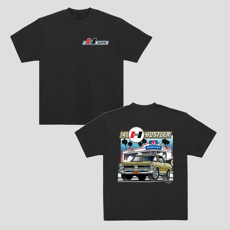 Vintage Vibe 2 Sides GTO Hurst Hustler Obs T-Shirt Men's Cotton Tee Old School Tee Gift for Him Classic Car Casual Menswear