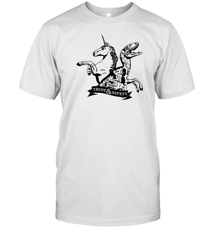 Limited Trust And Safety Unicorn Dinosauria Shirt