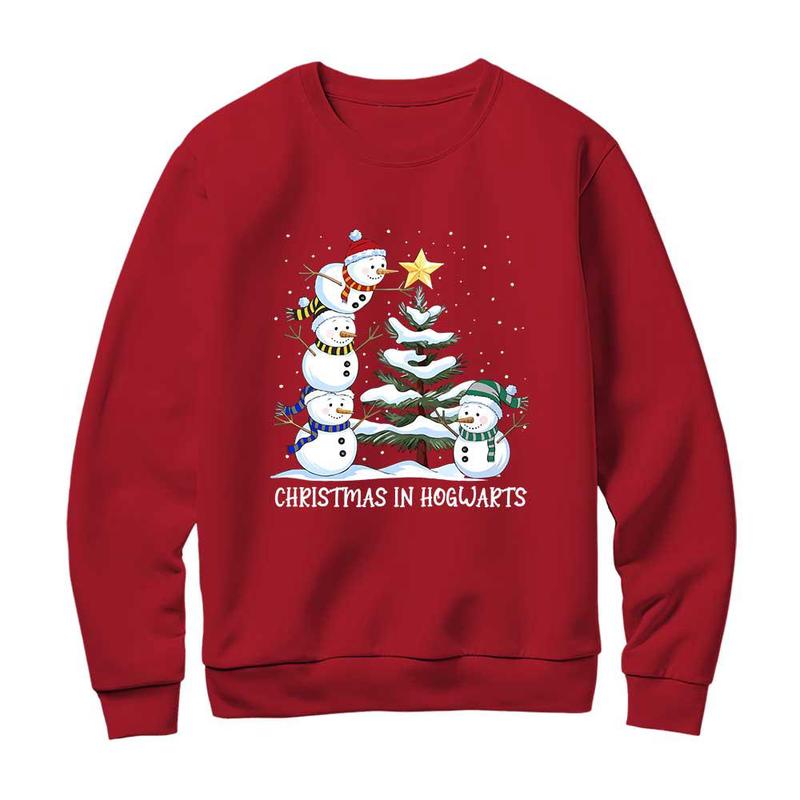 HP Snow Man Sweatshirt - Potter's Lover Shirt - Potterhead Hoodie - Cute Snow Man Christmas in Hogwart Shirt