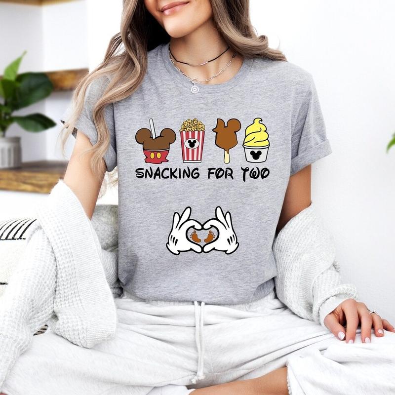 Snacking For Two Crewneck, Pregnancy Announcement T-Shirt, Baby Reveal Tee, Mom to be Shirt, Promoted to Mommy Shirt