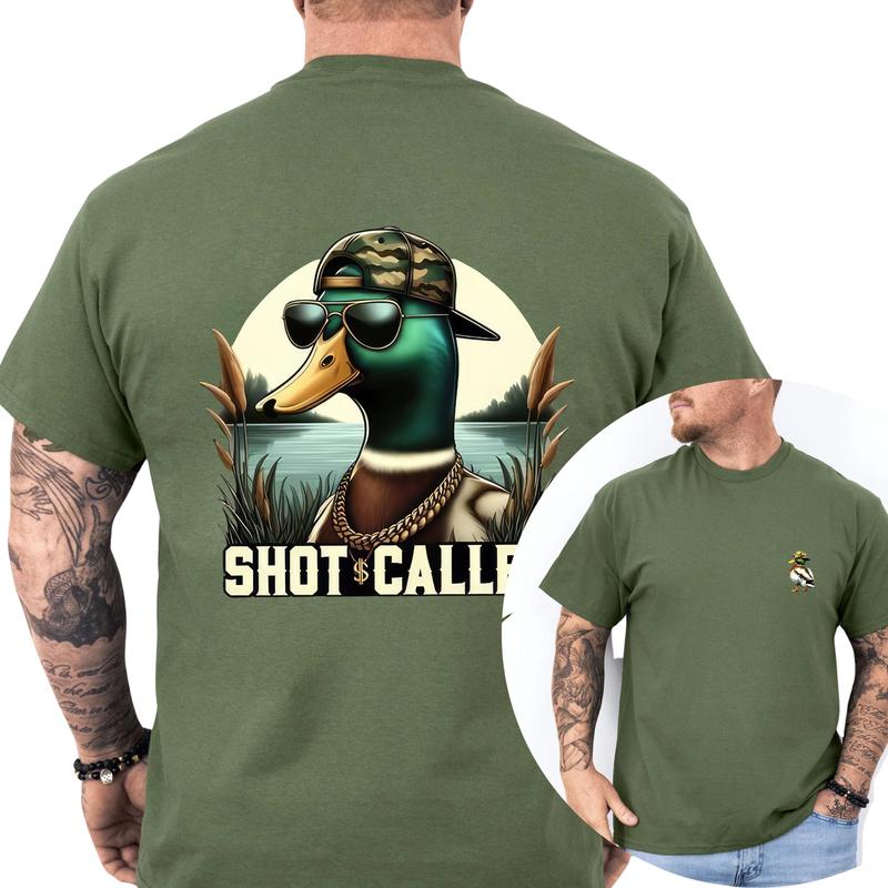 Hunting Duck Tshirt 2-Sided, Summer Hunting Graphic T-Shirt, Hunting Tee Shirt, Gift For Men, Love, Athletic, Casual Menswear, Classic Cotton Top