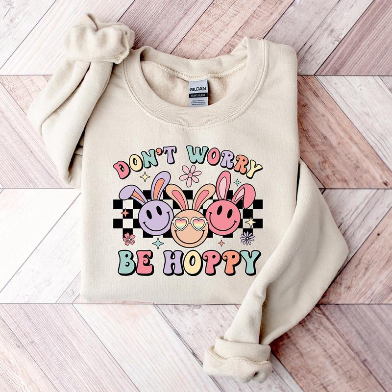 Easter Don't Worry Be Hoppy Sweatshirt, Hoodie, T-shirt, Easter Shirt, Cute Easter Gifts, Peeps Shirt
