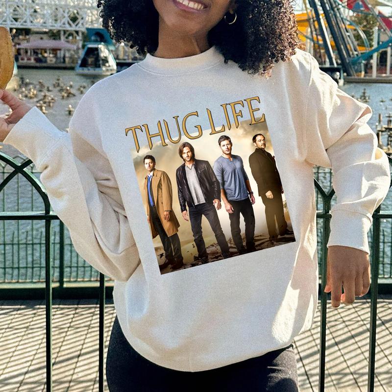 Supeernatural Thug Life T Shirt, Thug Life Supeernatural T Shirt,  Sam-Winchester Shirt, Dean-Winchester T-Shirt Sweatshirt Hoodie