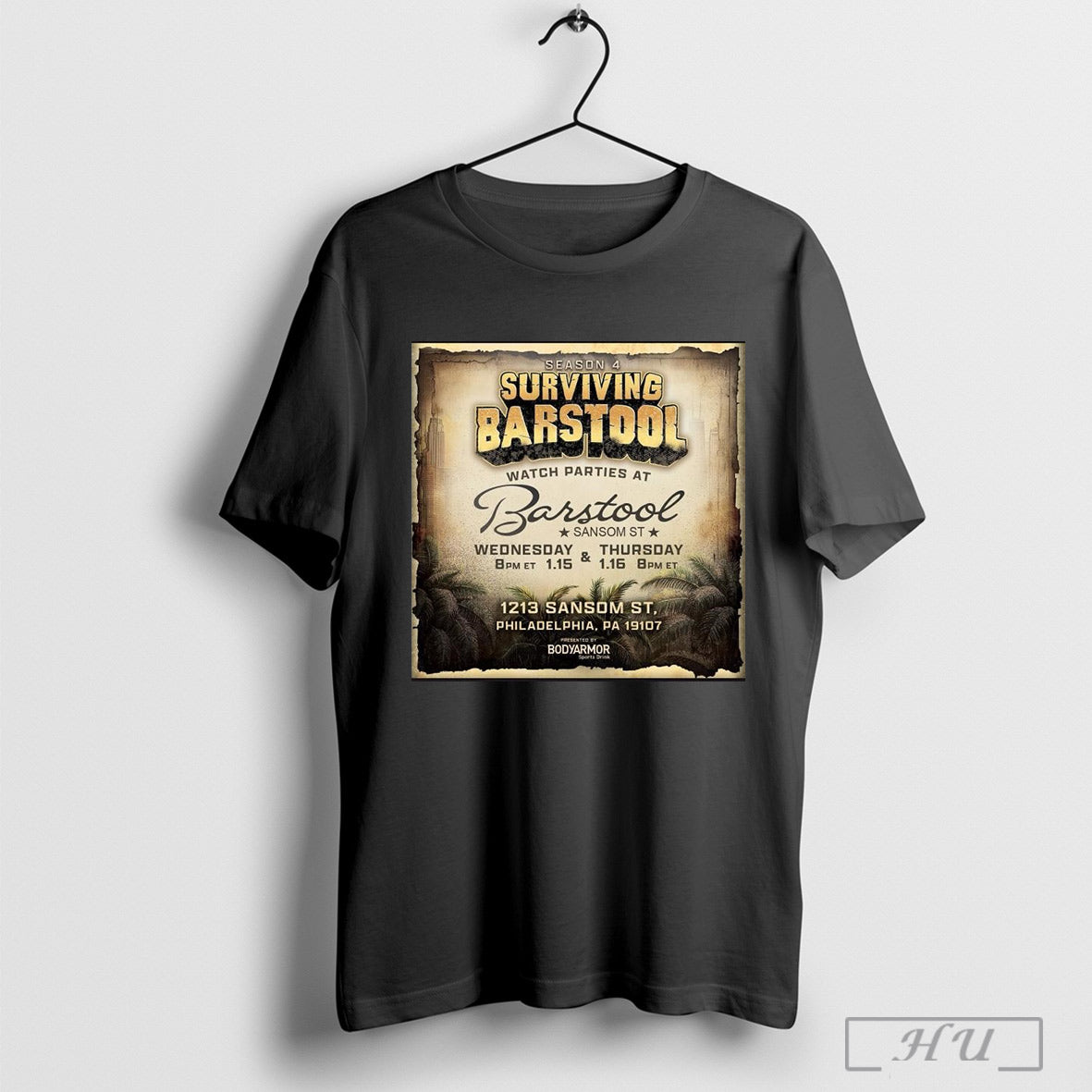 Season Surviving Barstool Watch Parties At Barstool Sansom St Wed 1 15 Thur 1 16 1213 Sansom St Philadelphia Pa Poster T Shirt