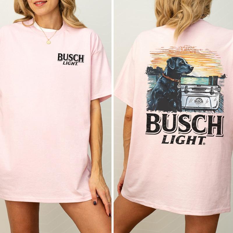 Limited Busch Light Men Best Friend 2-Sided Shirt, Men's Best Friend Dog T-shirt, Drinking Tshirt, Vintage Outdoors Beer Drink Tops, Cotton Womenswear