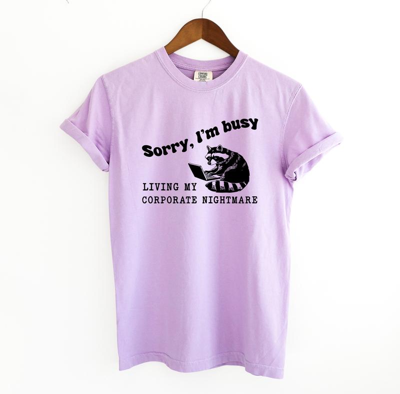 Corporate Nightmare Raccoon Funny Shirt, Meme Comfort Colors Shirt