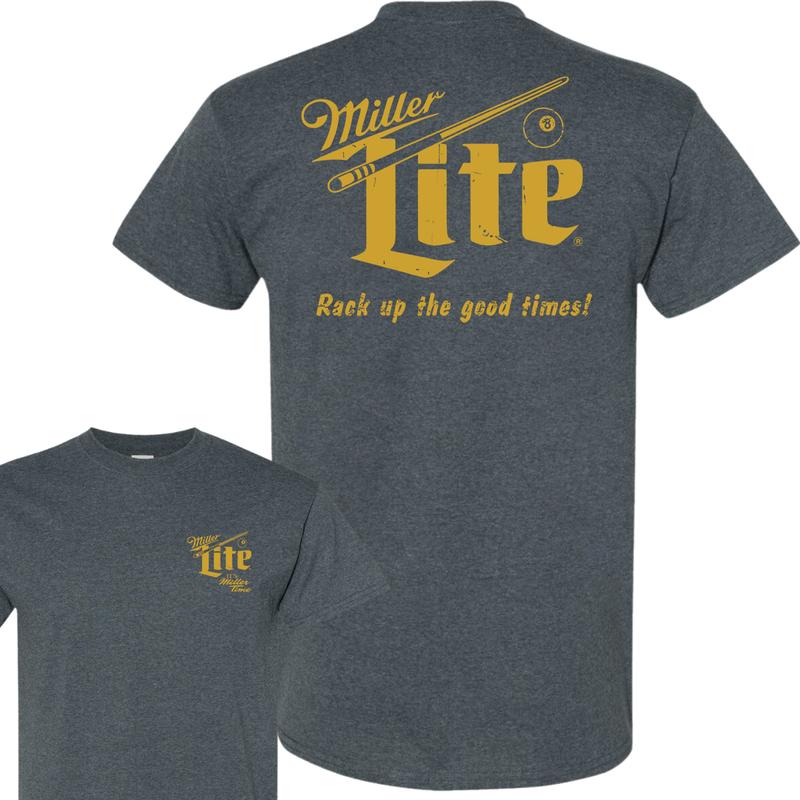 Miller Lite Rack Up T-Shirt, 2 Side T-Shirt, Streetwear Essentials,Full Color T-Shirt, For Men, For Women