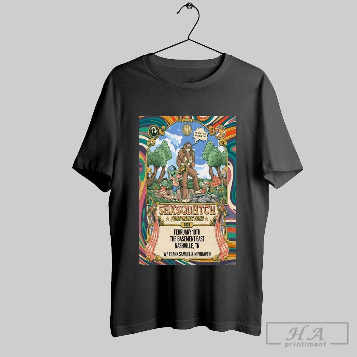 Poster Saxsquatch February 19th 2025 The Basement East In Nashville Tn T Shirt