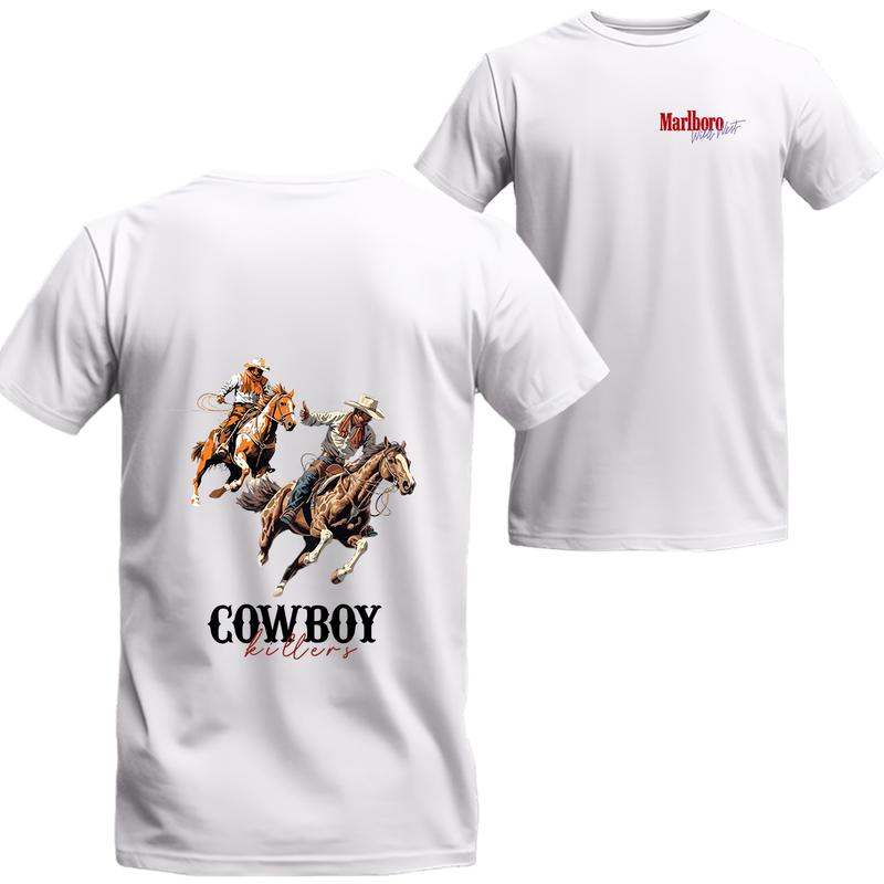 Vintage Cowboy Killer Rodeo Riding Horse T-shirt, Marlboro Short Sleeve Tee, Unisex Shirt, Menswear Top, beer shirt, drinking shirt