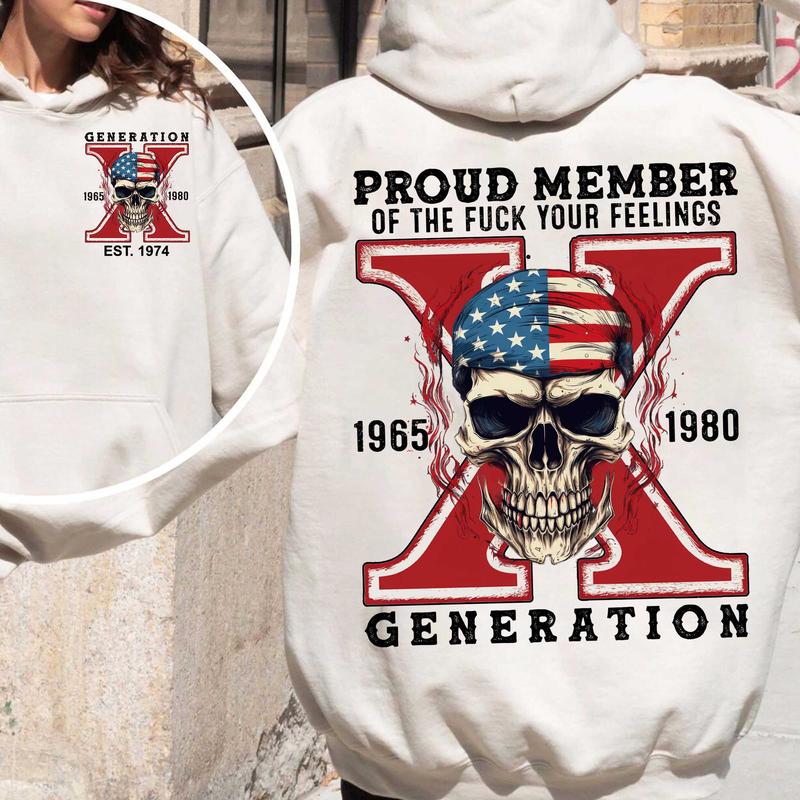 Custom Gen X Skull New Version 2 Shirt, Gen X Raised On Hose Water And Neglect T-Shirt, Vintage Inspired Shirt Casual Menswear Casual Menswear