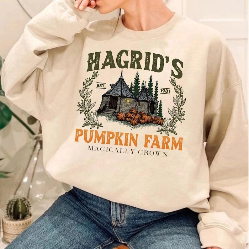 Hagrids Pumpkin Farm Halloween Sweatshirt T-Shirt Hoodie, HP Fan Gift for Potterhead, Pumpkin Patch Shirt, Halloween Weasley Sweater, Pumpkin Farm Swe