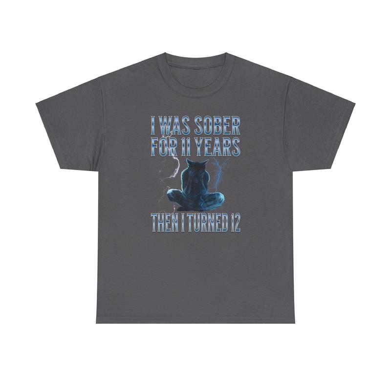 Funny Cotton Streetwear Tee - I was sober for 11 years then I turned 12 - Casual Crewneck Shortsleeve Menswear T-Shirt